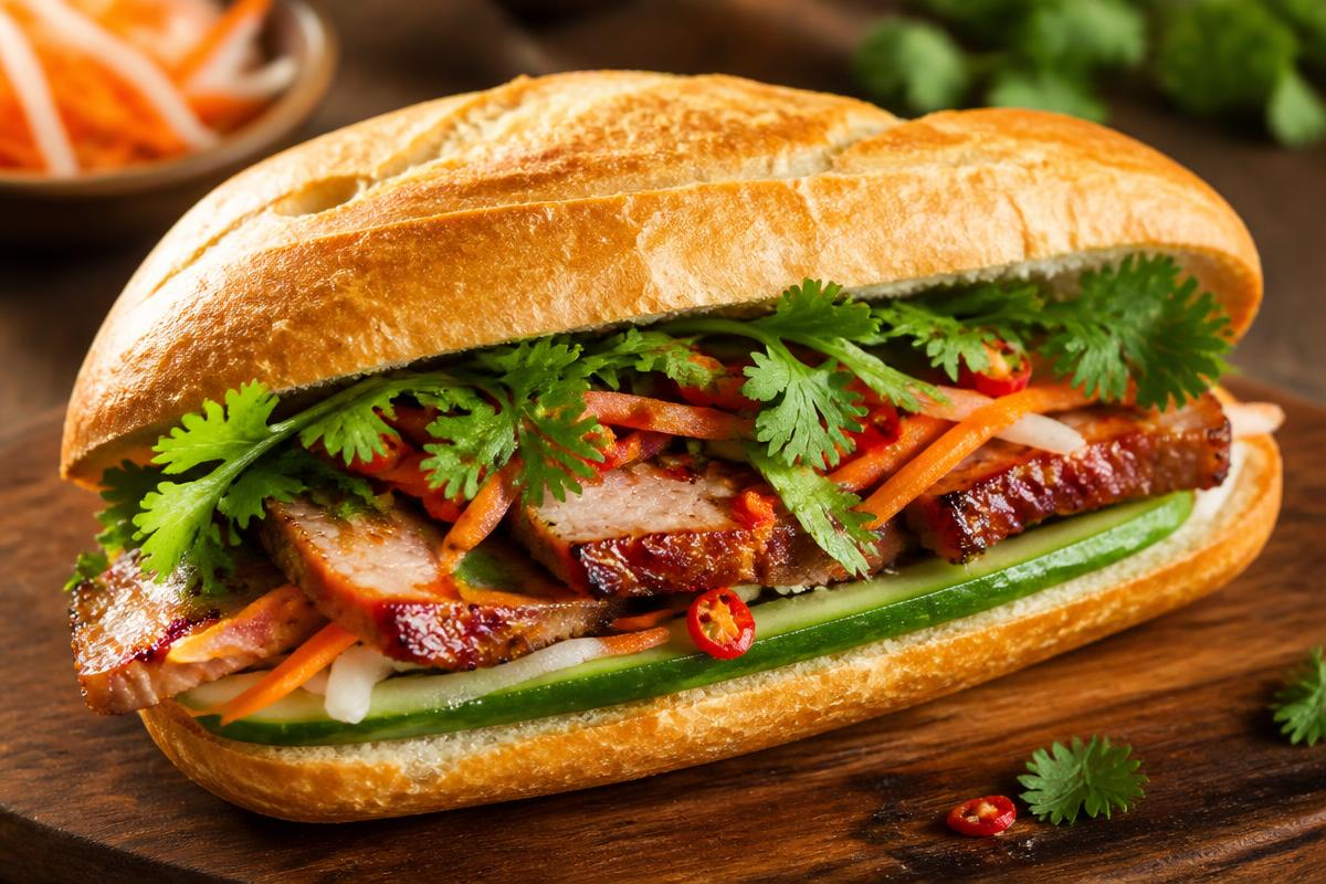 Lemongrass pork bánh mì