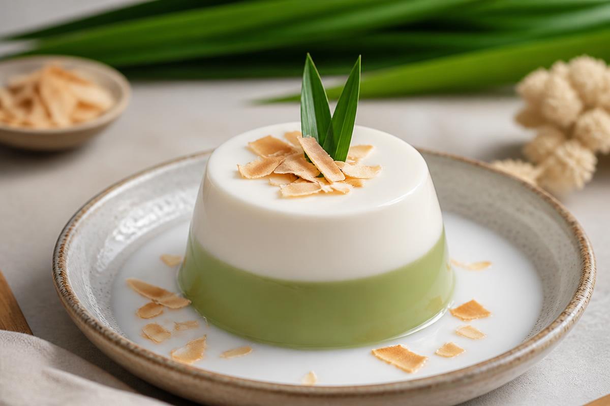 Pandan panna cotta