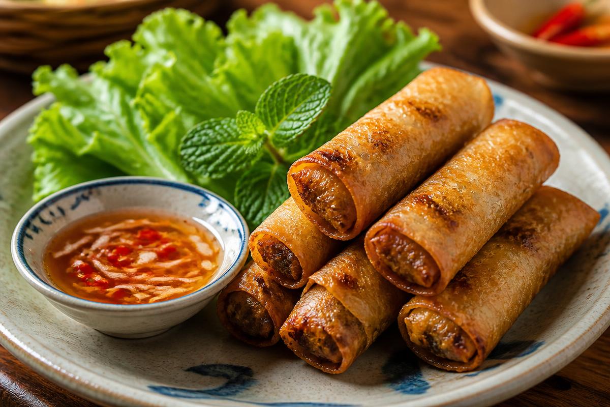 Crispy fried spring rolls